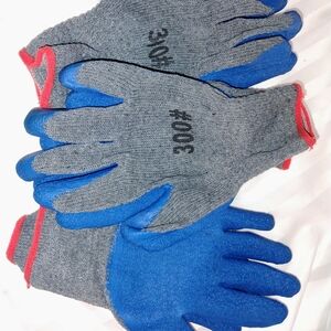 Blue and Gray Work Gloves